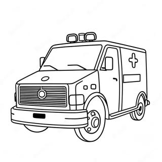 Emergency Ambulance With Lights Coloring Page 1102-881