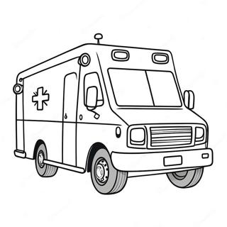 Emergency Ambulance With Lights Coloring Page 1102-882