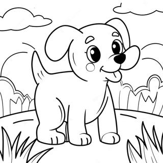 Cute Puppy Dog Playing In The Park Coloring Page 11032-9133