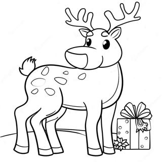 Christmas Reindeer Coloring Page 11071-9158