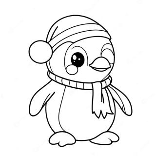 Cute Christmas Penguin Coloring Page 11072-9163