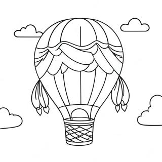 Colorful Hot Air Balloon In The Sky Coloring Page 11092-9177