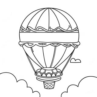 Colorful Hot Air Balloon In The Sky Coloring Page 11092-9178