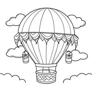 Colorful Hot Air Balloon In The Sky Coloring Page 11092-9179