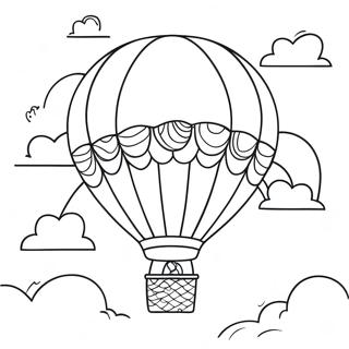 Colorful Hot Air Balloon In The Sky Coloring Page 11092-9180