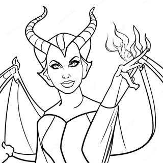 Maleficent With Fire Breathing Dragon Coloring Page 11102-9189