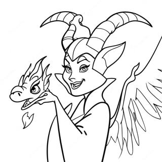 Maleficent With Fire Breathing Dragon Coloring Page 11102-9190