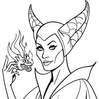 Maleficent With Fire Breathing Dragon Coloring Page 11102-9191