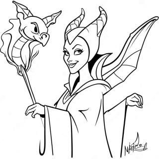 Maleficent With Fire Breathing Dragon Coloring Page 11102-9192