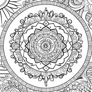 Adult Relaxation Mandala Coloring Page 1111-878