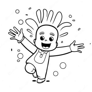 Colorful Holi Powder Throwing Coloring Page 11132-9212