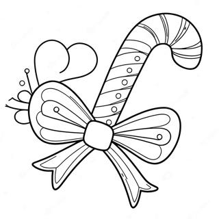 Whimsical Candy Cane With Bow Coloring Page 11152-9228