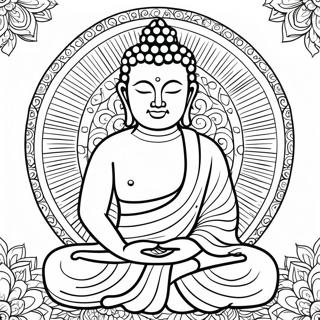 Peaceful Buddha Meditation Coloring Page 11182-9245