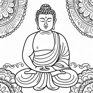 Peaceful Buddha Meditation Coloring Page 11182-9246