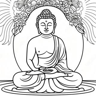 Peaceful Buddha Meditation Coloring Page 11182-9248