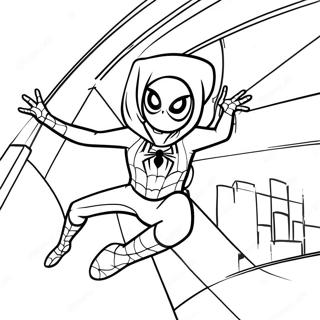 Spider Girl Action Pose Coloring Page 11221-9280