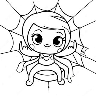 Cute Spider Girl With Web Coloring Page 11222-9283