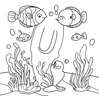 Underwater Scene With Letter U Coloring Page 11232-9286