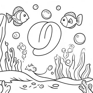 Underwater Scene With Letter U Coloring Page 11232-9287