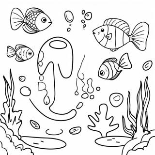 Underwater Scene With Letter U Coloring Page 11232-9288