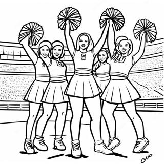 Lsu Cheerleaders In Action Coloring Page 11262-9313