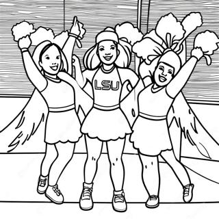 Lsu Cheerleaders In Action Coloring Page 11262-9314