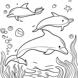 Realistic Dolphin Swimming In Ocean Coloring Page 11271-9320