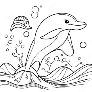 Playful Dolphin Jumping Over Waves Coloring Page 11272-9322