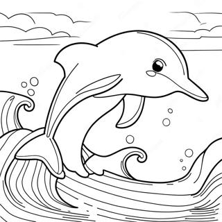 Playful Dolphin Jumping Over Waves Coloring Page 11272-9324