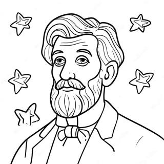 Abraham With Starry Background Coloring Page 11302-9345