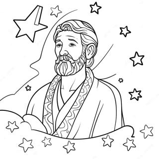 Abraham With Starry Background Coloring Page 11302-9347