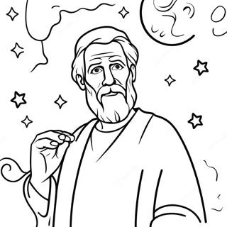 Abraham With Starry Background Coloring Page 11302-9348