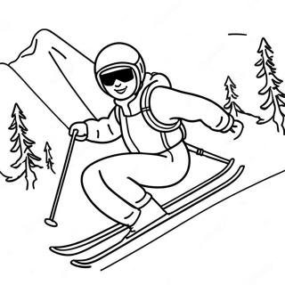 Skiing Coloring Pages