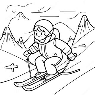 Skiing Adventure Coloring Page 11311-9350