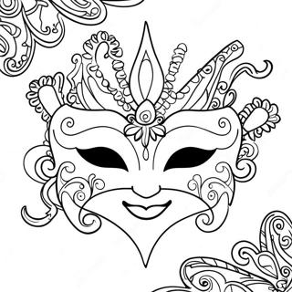 Mardi Gras Mask Coloring Page 1131-916