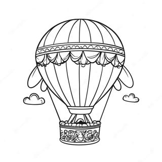 Colorful Hot Air Balloon Traveling Coloring Page 11372-9396