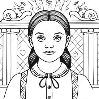 Wednesday Addams Coloring Page 11391-9414