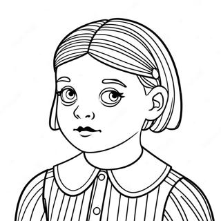 Creepy Wednesday Addams Coloring Page 11392-9410