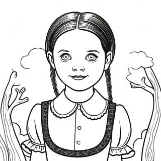 Creepy Wednesday Addams Coloring Page 11392-9411