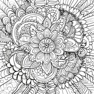 Vibrant Gel Pen Mandala Coloring Page 11402-9421