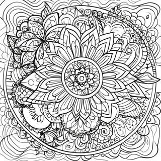 Vibrant Gel Pen Mandala Coloring Page 11402-9422