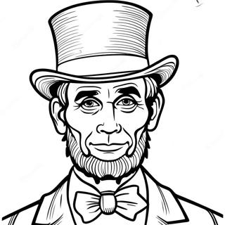 Abraham Lincoln With A Top Hat Coloring Page 11412-9430