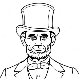 Abraham Lincoln With A Top Hat Coloring Page 11412-9431