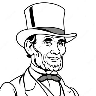 Abraham Lincoln With A Top Hat Coloring Page 11412-9432