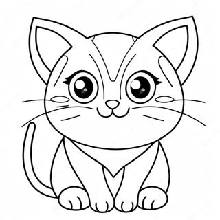 Cute Anime Cat With Big Eyes Coloring Page 11422-9440