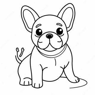 Cute French Bulldog Playing Coloring Page 11442-9453