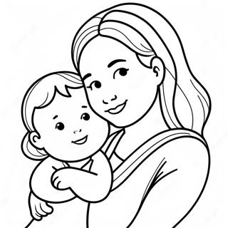 Cute Mother And Child Coloring Page 11452-9462