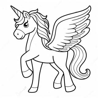 Unicorn With Colorful Wings Coloring Page 11501-9494