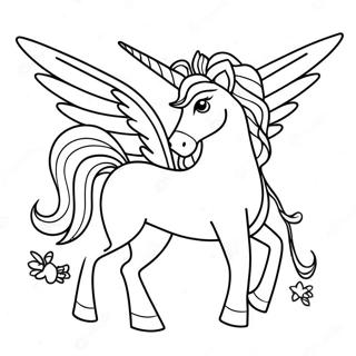 Unicorn With Colorful Wings Coloring Page 11501-9495