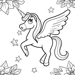 Sparkling Unicorn With Wings Coloring Page 11502-9498